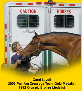 Carol Lavel endorses CAUTION HORSES Safety Products